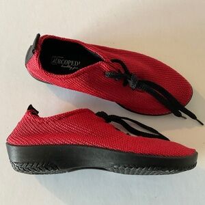 ARCOPEDICO LS Knit Lace Up Vegan Red Shoes Size EU 38 NEW